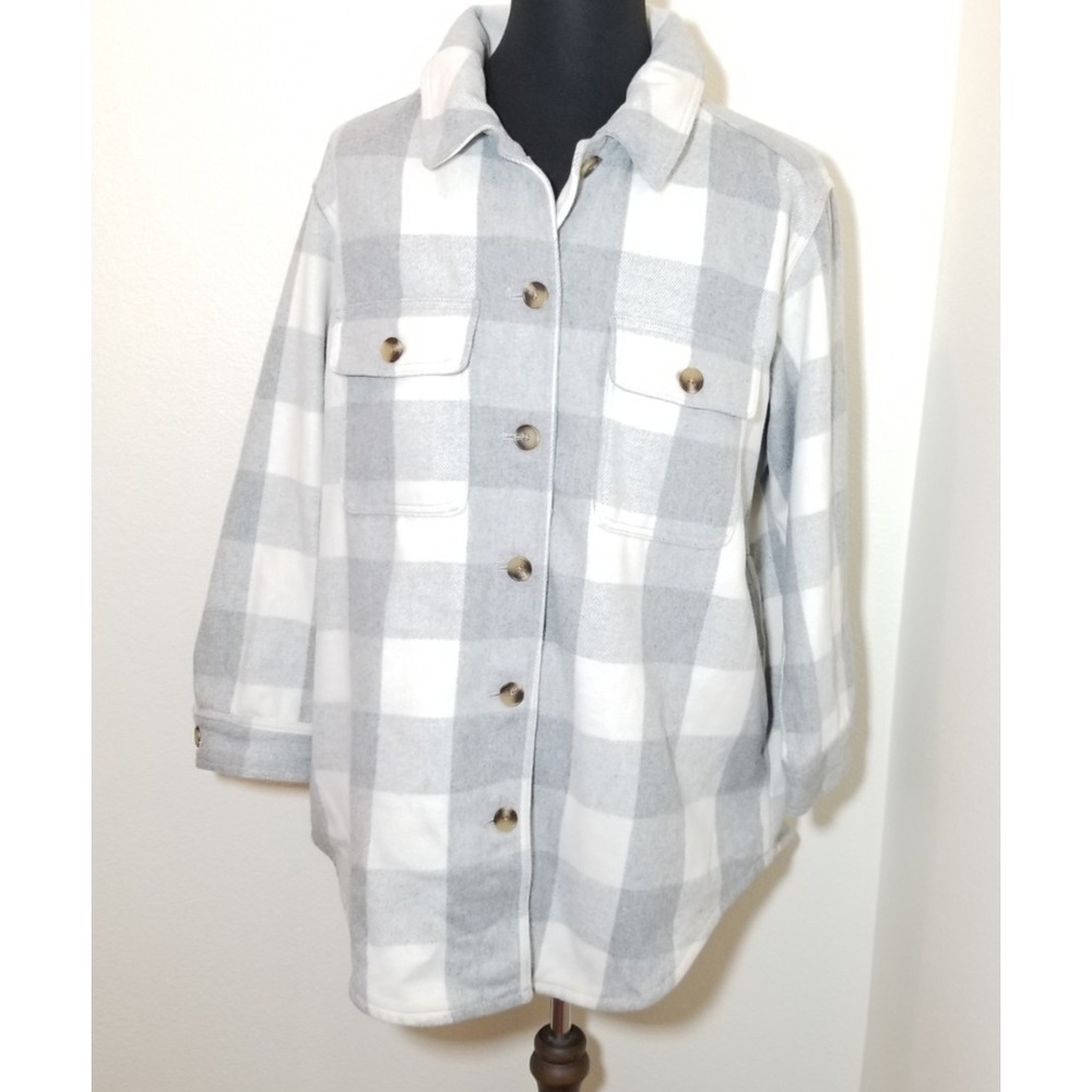 Old Navy Womens XL Plaid Shacket Wool Retro Grunge Outdoor Streetwear Camp Hike